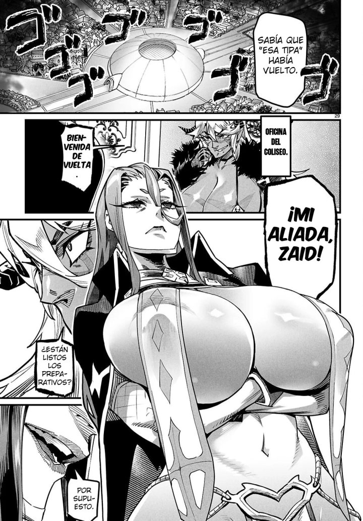 REENCARNADO EN UN COLISEO ~Utilizando la habilidad más débil para derrotar a las mujeres más fuertes y crear un harem de esclavas~ Capítulo 41 - Página 29