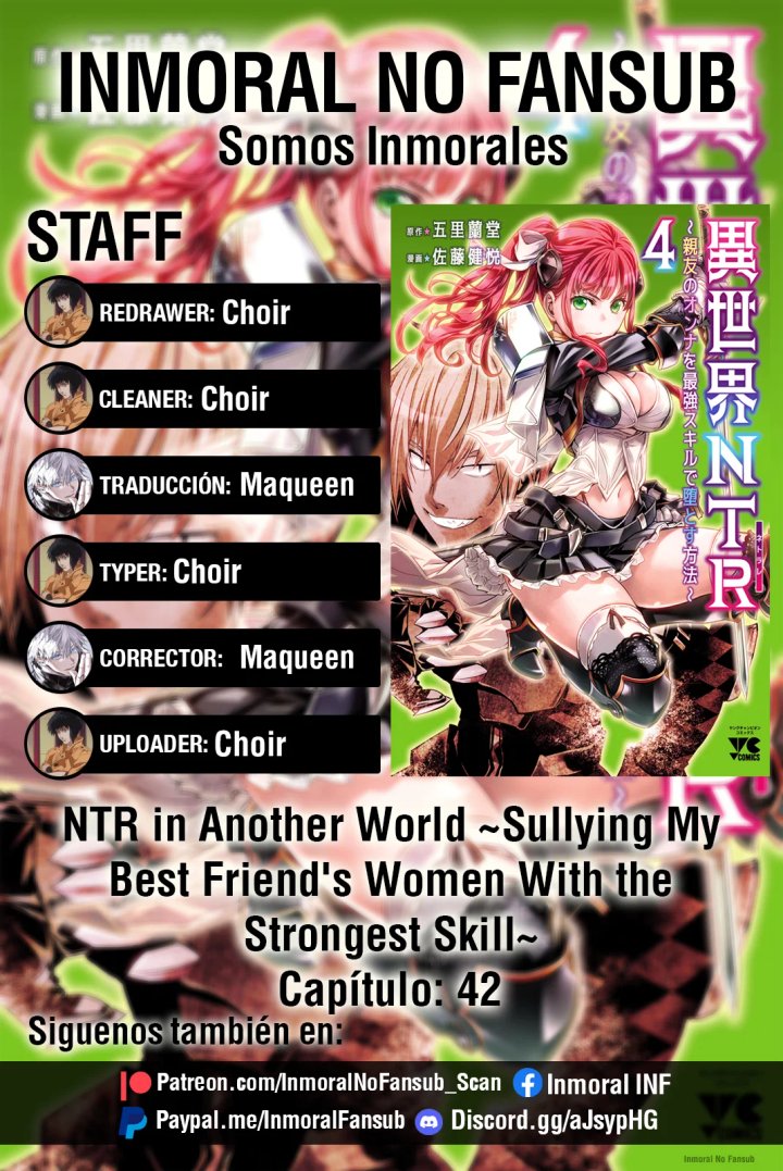 Isekai NTR ~Shinyuu no Onna wo Saikyou Skill de Otosu Houhou~ Capítulo 42 - Página 1