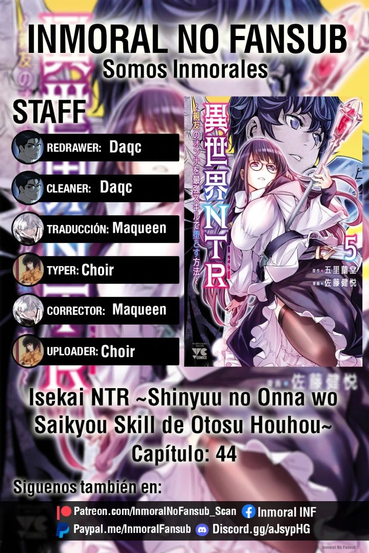 Isekai NTR ~Shinyuu no Onna wo Saikyou Skill de Otosu Houhou~ Capítulo 44 - Página 1